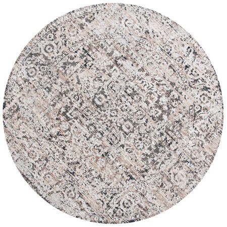 Safavieh 6 ft. 7 in. x 6 ft. 7 in. Mayflower Power Loomed Round Area Rug; Grey & Gold MAY284F-7R
